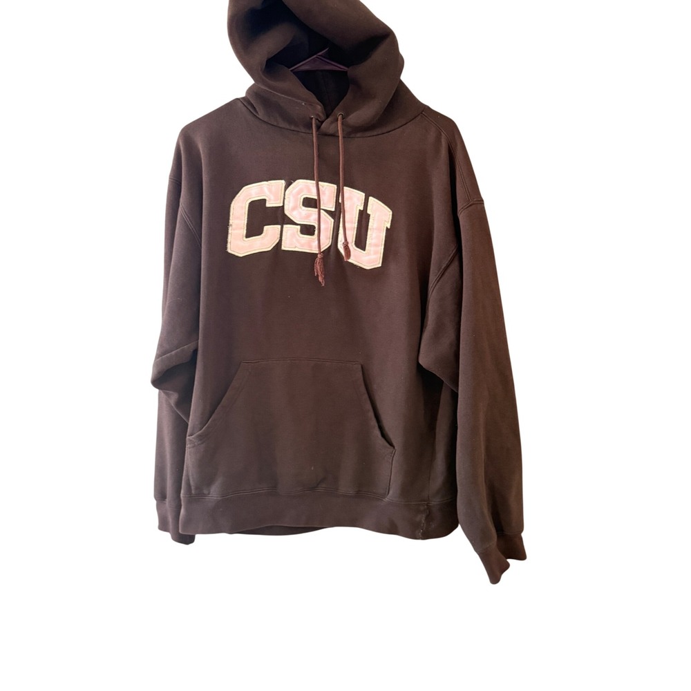 Jansport Vintage Y2k 00's 90s CSU Hoodie Brown Pink Pullover Sweatshirt M